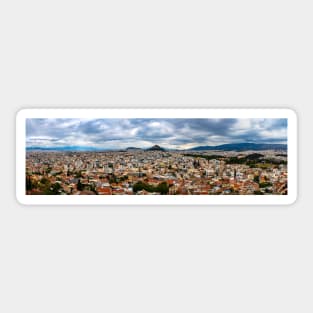 Colourful Athens Beneath a Turbulent Sky Sticker